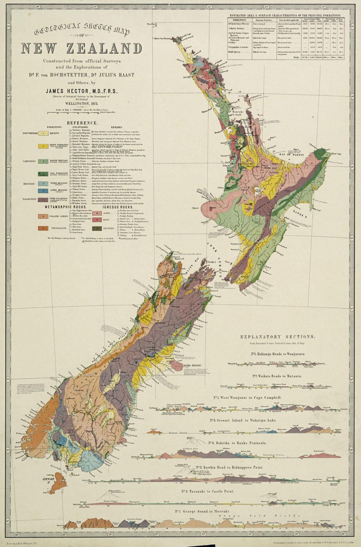Historyczna mapa Nowej Zelandii