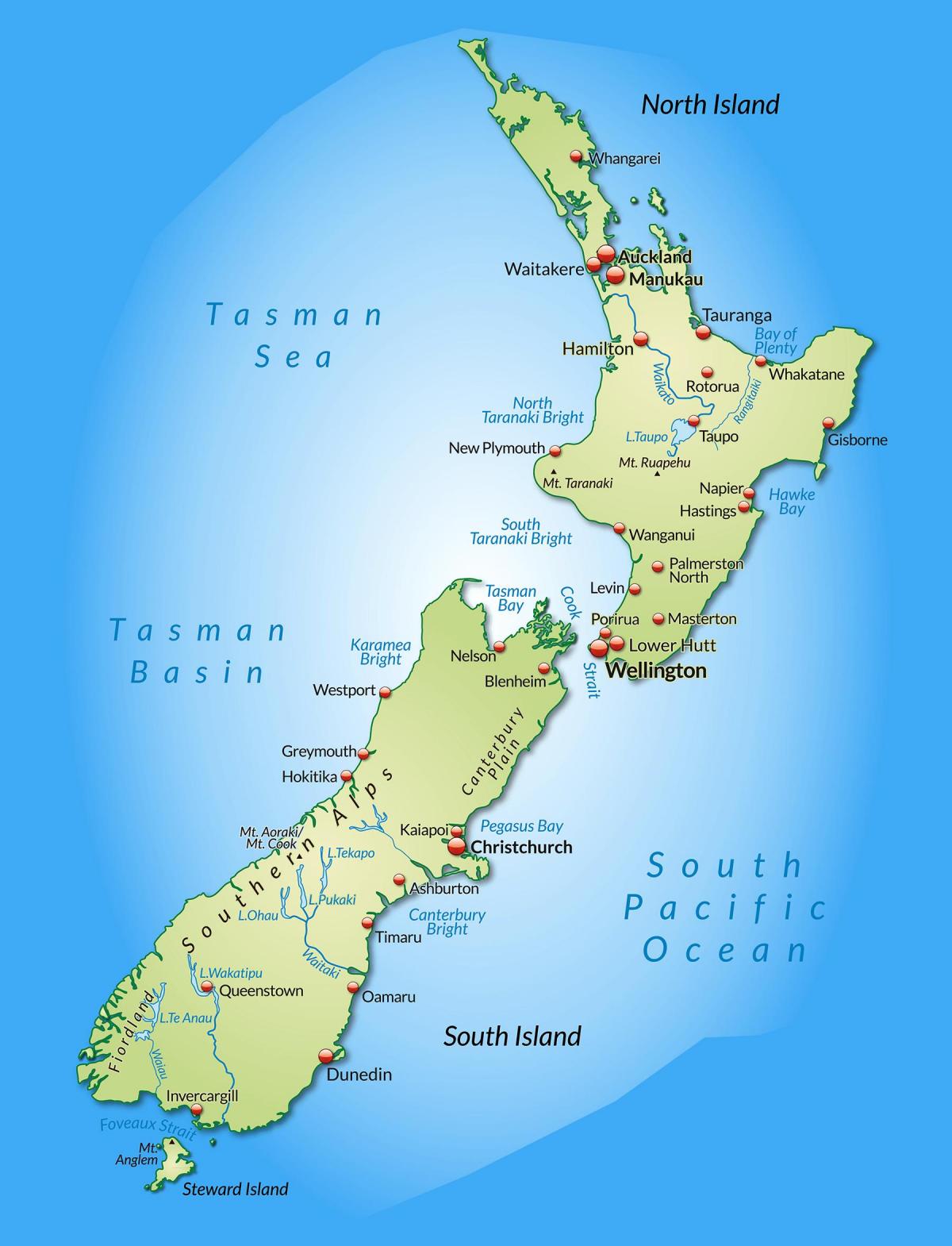 Mapa miasta Nowa Zelandia