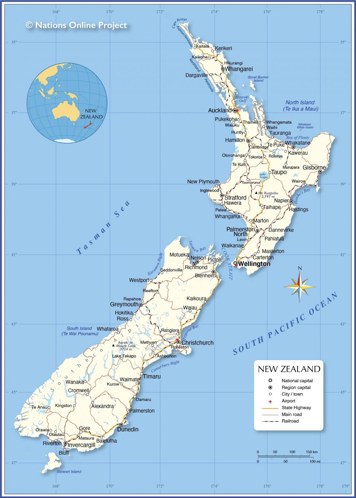 Nowa Zelandia na mapie
