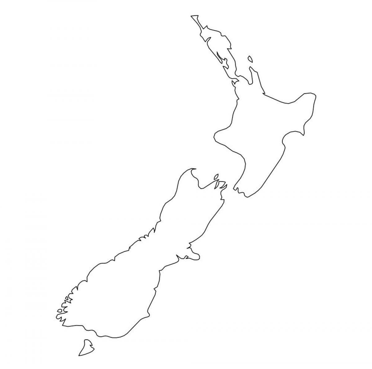 Mapa konturowa Nowej Zelandii